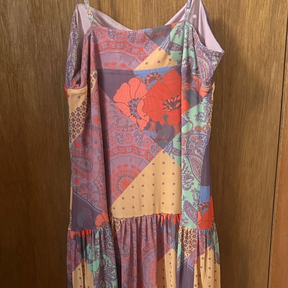 Kimchi Blue Patchwork Midi Dress - Purple and Red - Picture 3 of 3